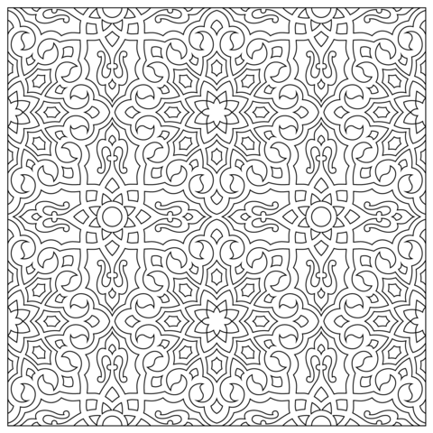 Marble Floor In The Tomb Of Sultan Chairbeck At Cairo Coloring Page